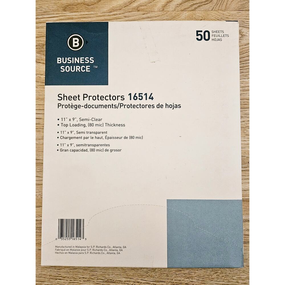 Business Source BSN16511 50 Sheet Protectors Top Loading